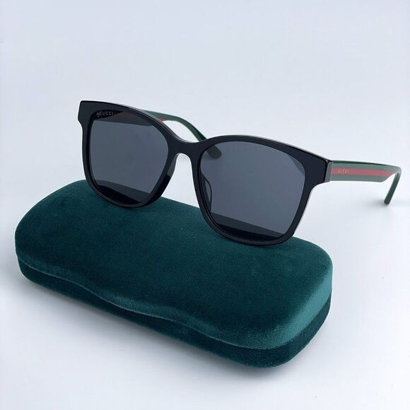 NEW Gucci GG0417SK 001 Black Multicolour Grey Oval Unisex Sunglasses - Picture 2 of 12